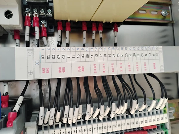 Clearly labeled circuit breakers and pipelines.