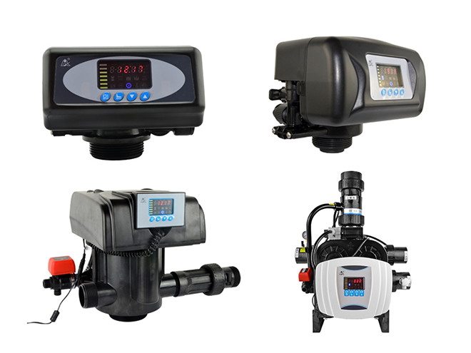 Four different types of Runxin automatic softener valves.