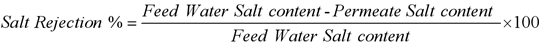 Formula for describing salt rejection in terms of salt content