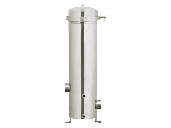 A security filter housing on a white background