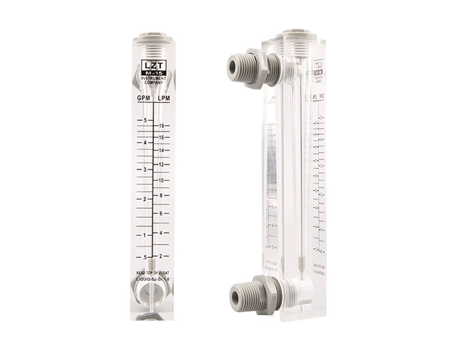 Two SF LZT-L series panel-type flow meters at different angles