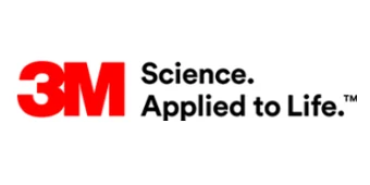 A logo of 3M
