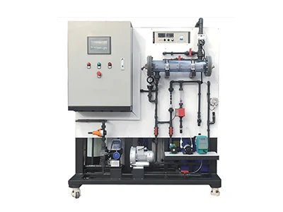 One PVC frame series sodium hypochlorite generator placed in a forward position