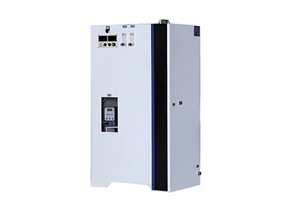 A simplified PVC shell series sodium hypochlorite generator placed at an angle