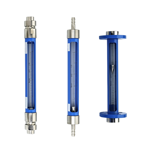 Three SR LZB-10 series glass tube rotameters.