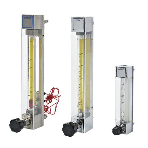 Three SR LZB series glass tube rotameter.