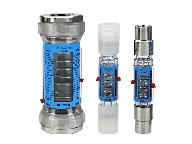 Three different types of SVF EV series plastic tube type flow meter