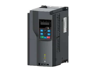 A fan/pump-specific variable frequency drive placed sideways