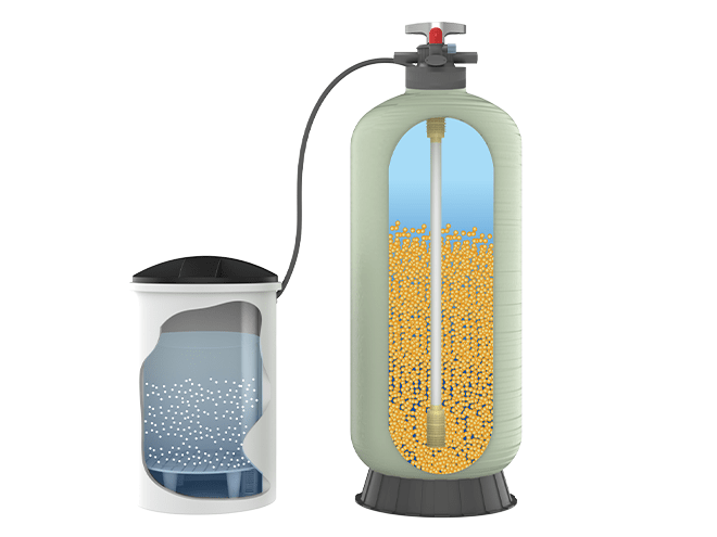 Water softening system structure drawing