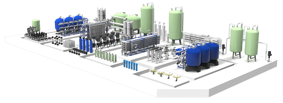 A water treatment solution design drawing.