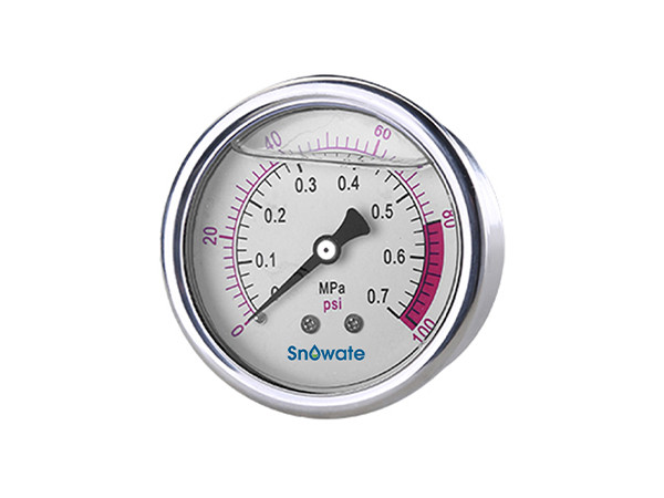A yn40z axial liquid filled pressure gauge