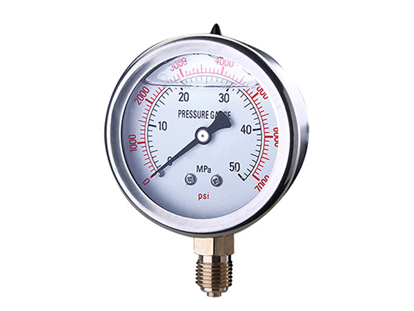 A YN60 radial liquid filled pressure gauge